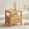 MU RONG Solid Oak Bedside Table Light Oak Modern Bedside Cabinet Wooden Nightstand End Lamp Table With 1 Drawer (W) 17.7X(D) 14.6X(H) 19.3 Inches