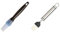 KitchenCraft KCSP2 Silicone Pastry Brush, Black / Blue, 17 cm & KCPROPB Professional Nylon Bristle Pastry Brush for Basting and Glazing, Stainless Steel, 20 cm, Silver