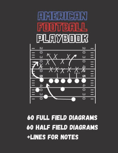 American Football Playbook: 120 full field and half field diagrams for drawings, notes and creating drills
