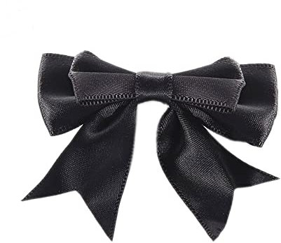 30 Stück 6x7cm Satinband Schleifen,Doppelte Dekoschleife Fertigschleife Geschenkschleifen für DIY Handwerk Hochzeit Weihnachten Valentinstag Dekoration Karte Herstellung von Verzierungen,Schwarz