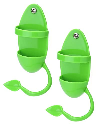 QWORK® 2 Stück Vogel Sepiaschale Halter mit Ständer, Vogelfuttersäule im Vogelkäfig, zum Halten von Sepiaschale, Früchten, Gemüse, Heimvogelbedarf