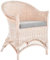 korb.outlet Rattansessel Landhaus Flechtsessel aus Natur-Rattan Rattan Sessel Korbsessel Wintergarten (Vintage Weiss, Mit Polster)