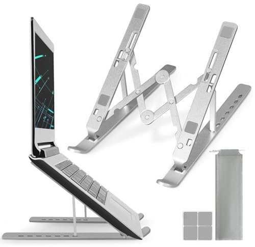 AUXHCYL Laptop Stand for Desk, Ergonomic Adjustable Laptop Riser, Aluminum Portable Laptops Holder, Compatible with Macbook, Lenovo, Dell, HP, Air Pro, Samsung and More 10-15.6 Notebook & Tablet