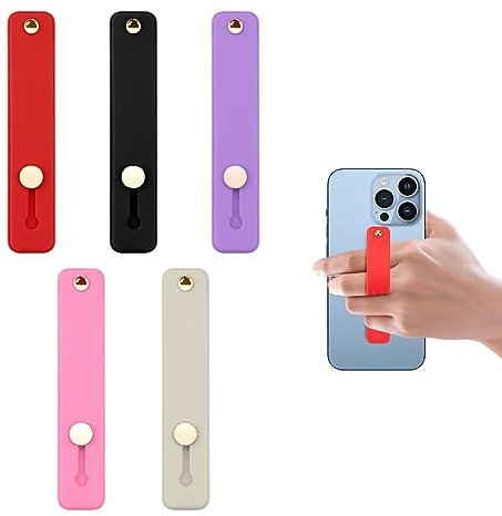 Universal Silicone Phone Holder with Finger Loop - 5 Pack, Jagowa Finger Strap for Cell Phone Grip.