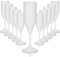 Copas de champan irrompibles, cava y vino espumoso de plastico duro Tritan reutilizables ultraresistentes - Pack 12 uds. Blancas - copa de champagne - Plastic wine glasses - Versatil Durarero y Seguro