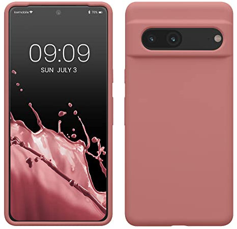 kwmobile Handyhülle für Google Pixel 7 Hülle, für Pixel 7 Case - Hülle Silikon - kabelloses Laden - Winter Rose