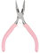 sourcing map Mini Needle Nose Pliers 4.5 Inch Toothless Precision Plier with Pink Plastic Handle for DIY Crafts Jewelry Making