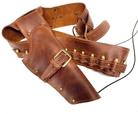 Belt with right side holster and bullets