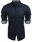COOFANDY Hemd Herren Langarm Modern Fit Freizeithemd Diamant-Gitter Business Hemd Männer Langarmhemd Anzug Hemd Marine Blau L