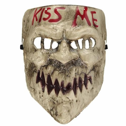 Masque Purge Embrasse-Moi. Masque Horreur Halloween Masque Facial Et Masque Dieu, Clown, Croix, Purge Smile. Masques Ou Masques De Terreur Et De Peur. Accessoire Idéal Pour Un Costume D'Halloween.