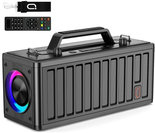 HWWR Portable Bluetooth Speakers Wireless 80W Powerful Bass Stereo Loud Bluetooth Speaker with Subwoofer, LED Lights, EQ Mode & Remote Control, Party Speaker for Home, Outdoor, Beach, Camping