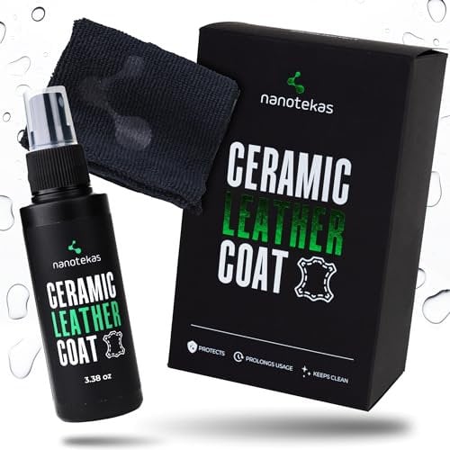 Nanotekas Revêtement en Cuir céramique Professionnel pour intérieur de Voiture, Meubles, Chaussures et vêtements, pour Toutes Les Couleurs de Cuir, Protection en Cuir de Voiture Nano Technology