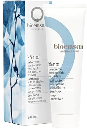 Bioemsan Zahncreme homöopathieverträglich – Natürliche, mentholfreie Bio-Zahncreme, schonend für Zahnschmelz, empfohlen von Zahnexperten, geeignet für empfindliche Zähne & Homöopathie - 80ml