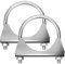 Glarks 2Pcs 304 Stainless Steel Exhaust U-Clamps 63MM (2-1/2in) Muffler Exhaust Clamps U-Bolt Clamps Design with Saddle Flange for Exhaust Tail Pipe