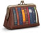 Yoshi Classic Bookworm Brown Leather Triple Frame Purse, Purses for Women, Coin Purse, RFID Purses for Women, Ladies Purses, Ladies Wallet, Gifts for Women, braun, Einheitsgröße, Zeitgenössisch