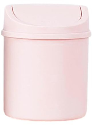 Fnaekier Desktop Trash Can - Small Desk Bin With Lid, Space-Saving Cute Desktop Trashcan, Modern Waste Bin For Bathroom Vanity, Tabletop