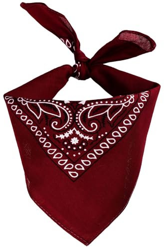 Superfreak Bandana Tuch Paisley Muster 02 bordeaux weiß quadratisches Kopftuch