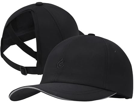 PivotWing Cap Damen Basecap Damen UPF50+ Baseball Cap Kappe Damen Leicht Cappy Frauen Running Cap Pferdeschwanz Sommer Baseball Caps Zopf für Hiking Laufen Tennis Golf Draussen Sports Schwarz 56CM