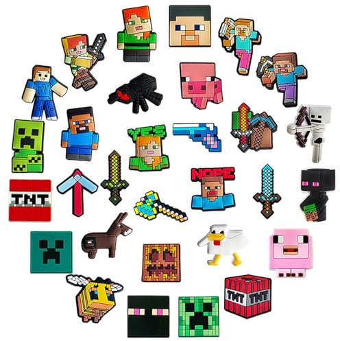 MUNSKT 30PCS PVC Shoe Charms For Kids, Shoe Buckle Accessories, Cartoon Game Shoes Decorations For Boys Girls DIY