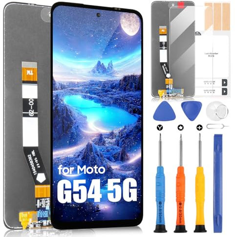 ARSSLY Pantalla para Motorola Moto G54 5G, LCD Pantalla para Moto G54 5G XT2343-1 XT2343-2 6,5 pulgadas, LCD Display Touch Screen Digitizer Full Assembly con kit de reparación, negro