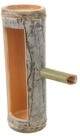 GRIRIW Handgemachter -wasserbrunnen Mit Auslauf Für Zen-Garten Und Aquarien Natürliche Bambusröhre Als Teichzubehör Dekorativ Und Langlebig Durchmesser