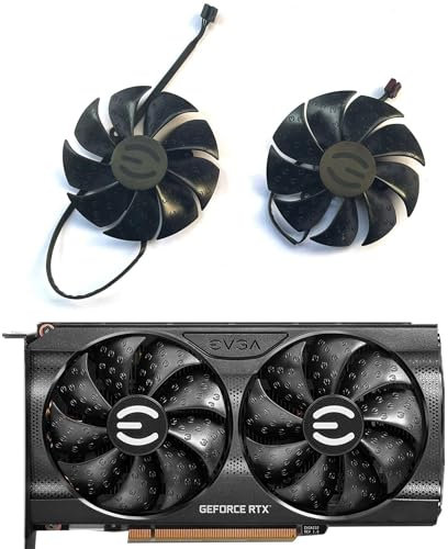 EVGA RTX 3050 3060 Ti XC Gaming Black Replacement Fan (15mm depth) for EVGA Graphics Cards, Air Cooling, 12V, 4-Pin Graphics Card Cooler, VGA Card Replacement GPU Fan PLA09215S12H