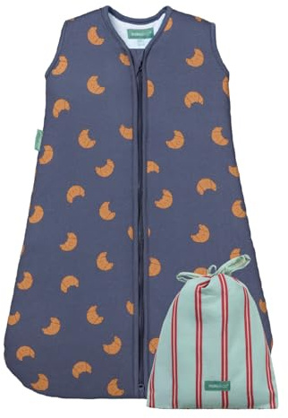 molis&co - Baby Schlafsack 2.5 TOG - Ganzjahres Schlafsack - Babyschlafsack Neugeborene - 100% Baumwolle (Oeko-TEX 100), ärmellos Winterschlafsack wattiert (Croissants, 70 cm (0-6 Monate))