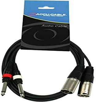 Accu Cable AC-2XM-2J6M/5 - Cable de audio (2 conectores XLR macho a 2 conectores jack mono 6,3 mm)