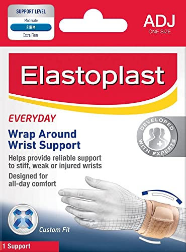 Elastoplast Everyday Wrap Around Wrist Support (1 Wrist Brace), Support Level: Firm (Adjustable), Wrist Support for Injury Prevention/Relief, Wrist Support for Joint Pain, Breathable Material, Tan