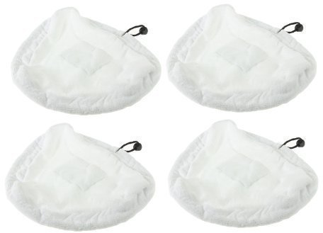 First4spares Steam Mop Floor Microfibre Cleaning Pad Covers for Hoover SSNC1700 Steamjet (White, Pack of 4)