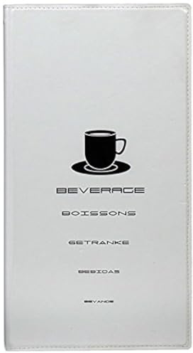 Securit® Trendy Lederoptik Getränkekarte inkl. 2 dopplete Einlage für Menüs (für 8Seiten A4/A5), Weiss