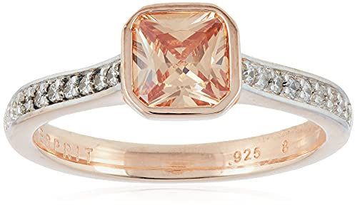 Esprit Damen-Ring Pico 925 Silber rhodiniert Zirkonia weiß Kissenschliff