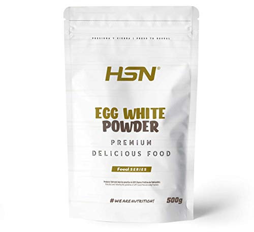 HSN Albumine d'oeuf | 100% Oeuf Blanc en Poudre séché | Protéines Naturelles | sans matières Grasses, sans cholestérol, végétarien, sans Gluten, sans Lactose, arôme Naturel, 500g