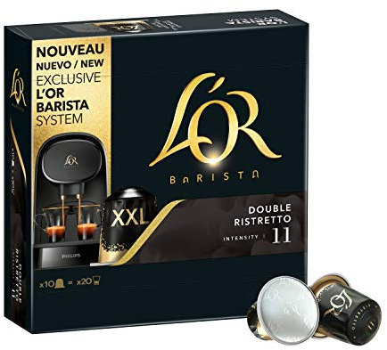 L'OR BARISTA Double Ristretto - Intensité 11 - Café Capsules - Exclusivement compatible avec le système L'OR BARISTA ( PACK DE 5 )