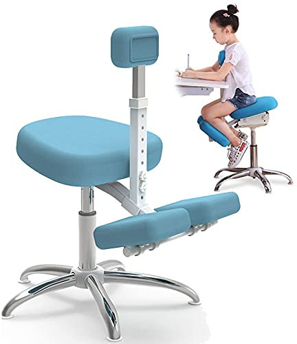 DBMGB Ergonomischer Kniestuhl Bürostuhl Kniehocker Höhenverstellbar Kniender Hocker Stuhl mit Verstellbarem Brustschutz für Korrektur Der Sitzhaltung