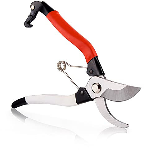 Sharp-tec Secateurs, Pruning Shears for Gardening, 8-inch Garden Scissors with High Hardness Carbon Steel, Gardening Tools for Light Branches of Trees, Rose Bush, Shrubs, and Hedges