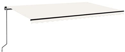 vidaXL Tenda da Sole Retrattile Manuale 500x300 cm Crema