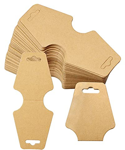 oupados Aallo 100 Stk Halsketten-Display-Karte Ohrring Display Karten Kraftpapier-Displaykarte für Halsketten, Armbänder, Ohrringe (Braun)