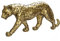 Polyroyal Geparden-Statue, Heimdekoration, Leoparden-Skulptur, Kunstharz, sitzend, Geparden-Figur, Schreibtisch, Tischdekoration, Büro, Gold oder Silber (Walking-Champagner-Gold)