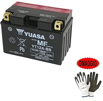 Compatible avec Yamaha FZ6 R 600 2009-2012 Batterie YUASA YT12B-BS (FOURNIE SCELLÉE) Batteries 12V / 10AH pour Moto SPÉCIFIQUES 150X69X130MM