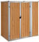 vidaXL Cobertizo de Herramientas Accesorio Patio Cubierta Organizador Espacio Almacenamiento Caseta con Puerta para Casa Acero Galvanizado Marrón