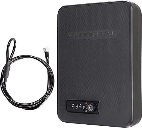 BOOSTEADY Caja Fuerte Pequeña con Cerradura de Combinación para Guardar Armas, Portátil Caja Fuerte para Pistolas