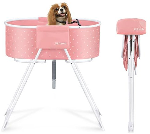Furesh Insider Baignoire et station de lavage pour chien, douche et toilettage, surélevée, pliable et portable, intérieur et extérieur, pour chiens de petite et moyenne taille, chats et autres animaux