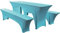 Elastisch Biertischhussen Bierbank-Auflage & Tischdecke Für 50 cm or 70 cm Table Width 3 TLG-Set Breite Bierzeltgarnitur Stretch Hussen Für Festzeltgarnituren Bierbank Hussen (50 cm,Blue -1)