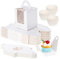 Fippy 50 Stück Cupcake Box 1er mit 100 Stück Papier Cupcake Förmchen, Einzelne Cupcake Boxen mit Griff und Klarsichtfenster, Weiß Cupcake Schachtel für Cupcake Gebäck Kekse Desserts