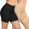 AURUZA Radlerhose Damen, Kurze Hose Damen Anti Scheuern Unterhosen Leggings Boxershorts Lange Sporthose Unterwäsche Unter Kleid Rock 2 Pack (S, Schwarz Beige)