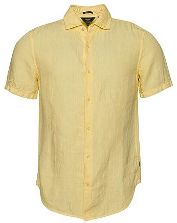 Superdry Herren Studios Casual Linen S/S Shirt Kapuzenpullover, Aspen Gold, XXL