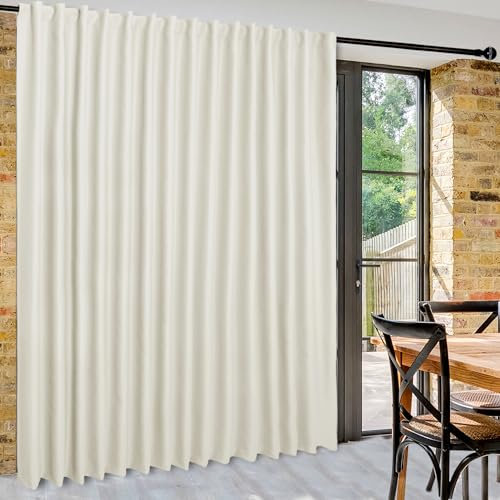 DWCN - Cortina divisora de habitación con protección solar para privacidad - Cortinas para puerta corrediza de patio, cortinas térmicas extra anchas con pestaña trasera y bolsillo para varilla para