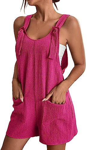 LIAOPUFUS Donna Salopette Tempo Libero Moda 2023 Jumpsuit Con Spalline E Tasche Tinta Unita Pantaloni Strap Grandi Dimensioni