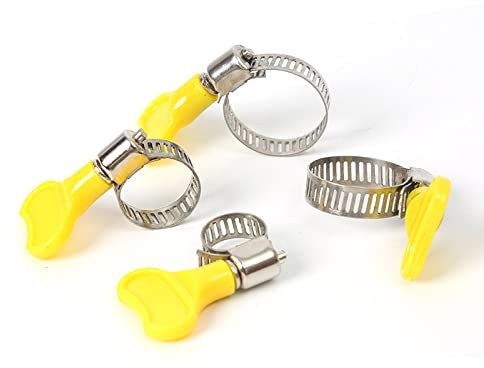 5Pcs Collier de serrage Fit 6mm ~ 29mm OD Tube Poignée en plastique Collier de serrage papillon en acier inoxydable, 19,29mm (5Pcs)